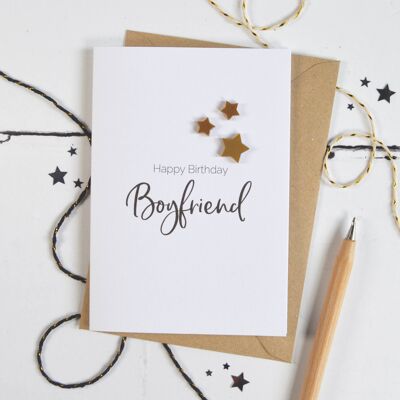 Happy Birthday Boyfriend Acrylic Stars Card