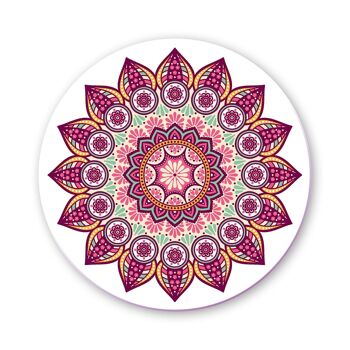 Set de dessous de verre mandala violet / rose 3