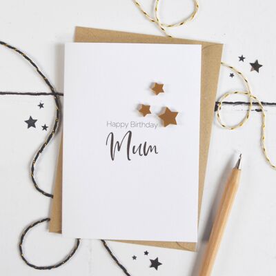 Tarjeta Acrílico Estrellas Feliz Cumpleaños Mamá