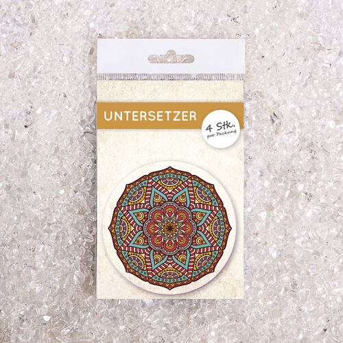 Untersetzer Set Mandala grün/orange