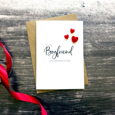 To My Boyfriend On Valentine's Day Acrylic Hearts Card