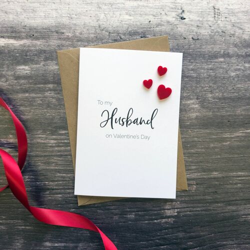 To My Husband On Valentine's Day Acrylic Hearts Card