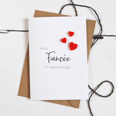 To My Fiancée On Valentine's Day Acrylic Hearts Card