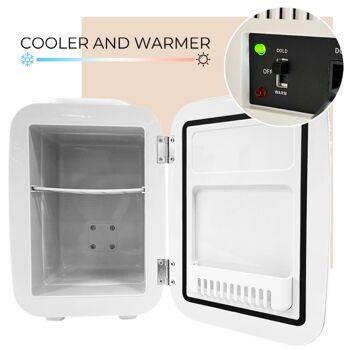 Réfrigérateur portable 4L pour cosmétiques avec fonction chaud et froid blanc 8