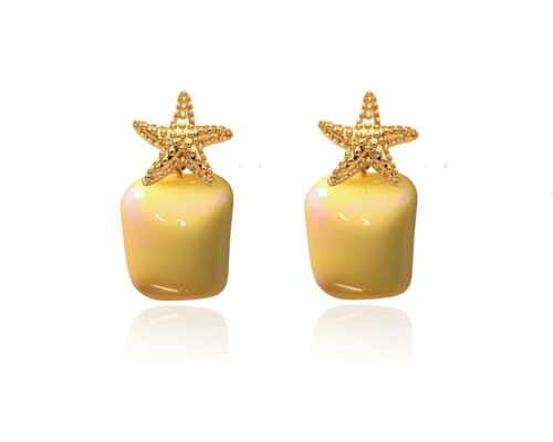 Starfish earrings - Marshmallow Yellow