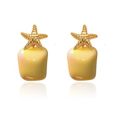 Boucles d'oreilles étoile de mer - Marshmallow Yellow
