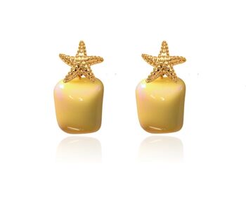 Boucles d'oreilles étoile de mer - Marshmallow Yellow 1