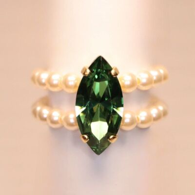 Marquise Family ring - Peridot Green