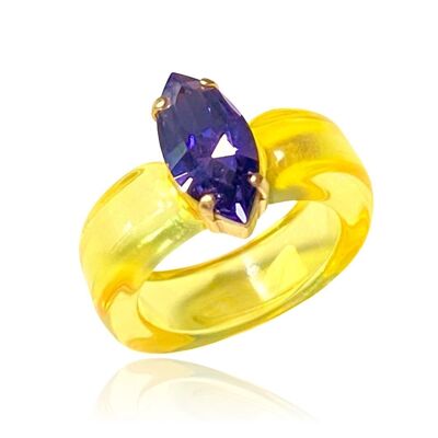 Sugar Ring - Violet Tanzanite/Yellow