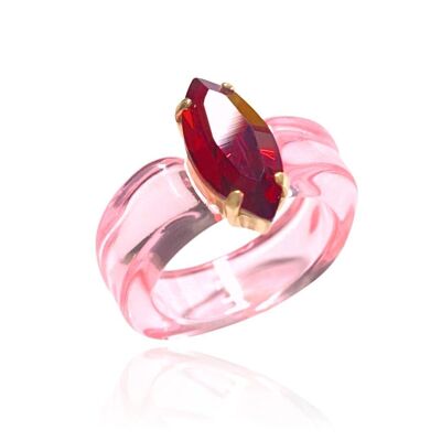 Bague Sucre - Rouge Ecarlate/Rose