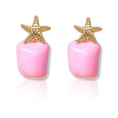 Pendientes estrella de mar - Marshmallow Pink