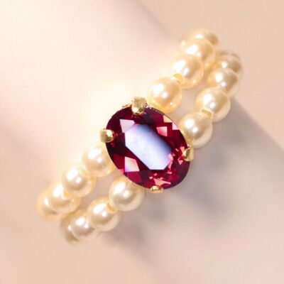 Little Oval Family ring - Red Scarlet