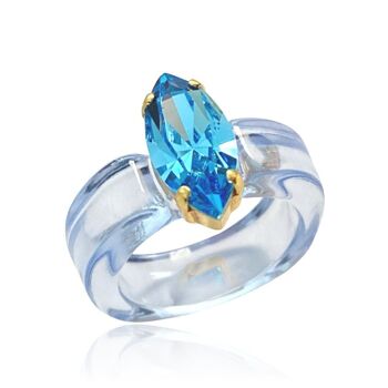 Bague Sucre - Aigue Marine/Bleu 1