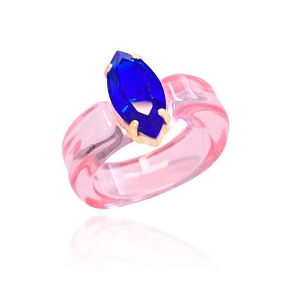 Anello di zucchero - blu maestoso/rosa