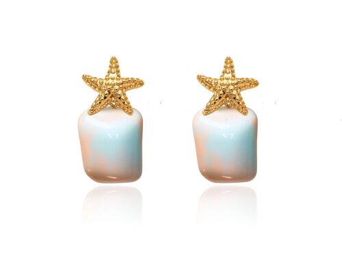 Starfish earrings - Marshmallow Blue