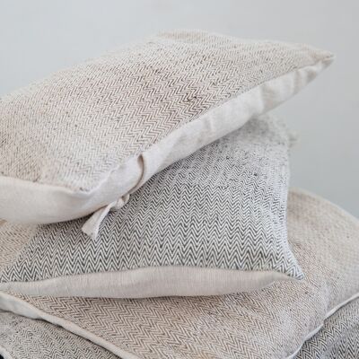 Fodera per cuscino | Spina di pesce | Grigio-Beige | 50-50