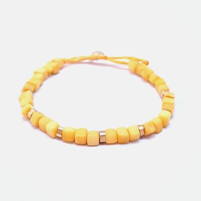 Leticia Tagua Bracelet with Brass - Yellow