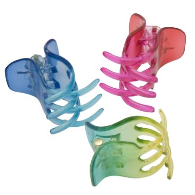 HAIR CLIPS 3 POINTS VARIOUS COLORS (6 UNITS)