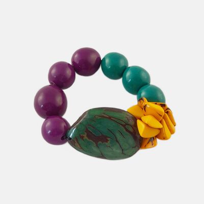 Tapajos Chunky Tagua Nut Bracelet - Green