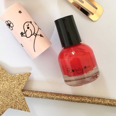 "Madame" water-based and peelable red children's nail polish