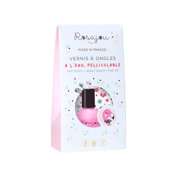 Vernis à l'eau et pelliculable rose "Flamingo" 3