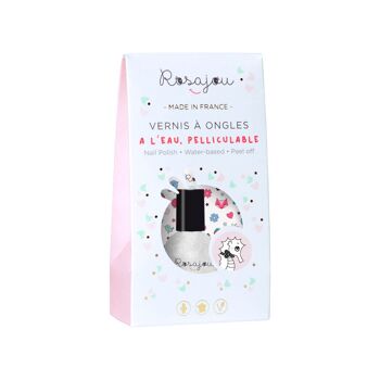 Vernis pour enfant à l'eau et pelliculable blanc nacré "Perle" 3