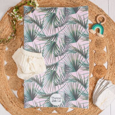 Tropical Leaves Anti Roll Changing Mat