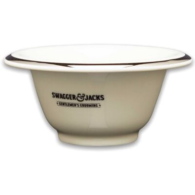 Porcelain Shaving Bowl with Chrome Rim