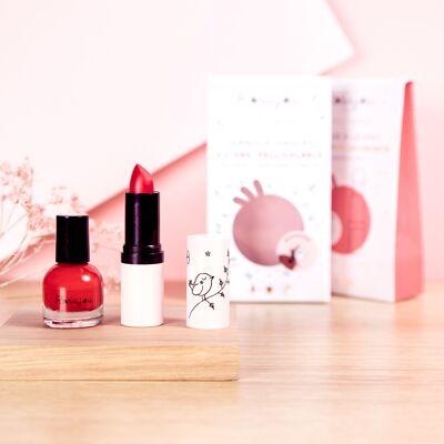 Coffret Rouge à lèvres enfant et vernis à l'eau Rose Ballerine