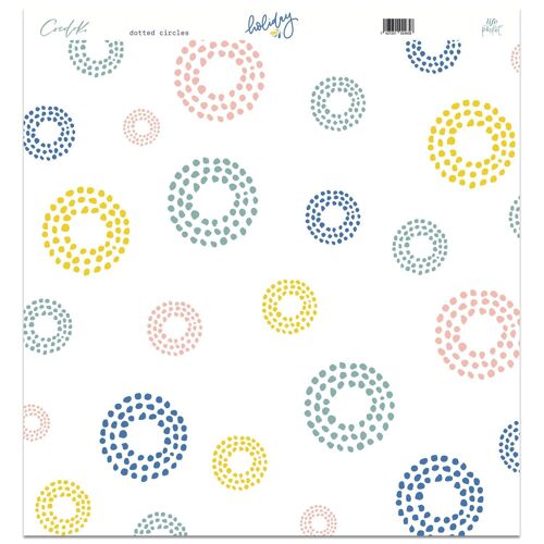 Papel 12x12 a una cara "dotted circles" HOLIDAY