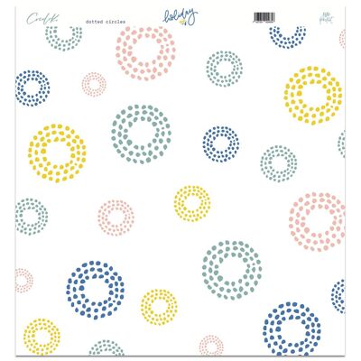 Paper 12x12 one side "dotted circles" HOLIDAY