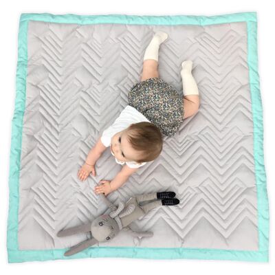Playmat Quilted Grey/Turquoise