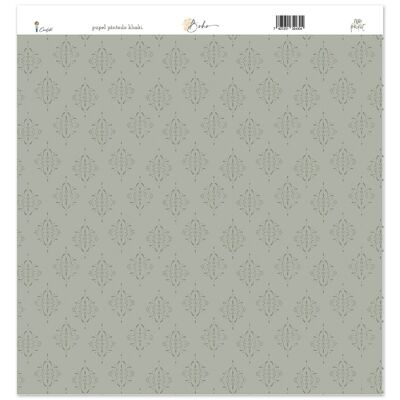 Papel 12x12 a una cara "Papel Pintado Khaki" BOHO