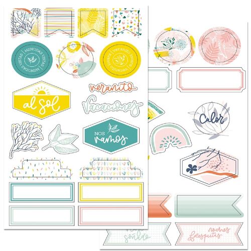 Set EXTRA de Die Cuts + Pegatinas VERBENA