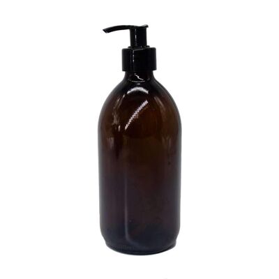 Bottiglia di vetro con pompa per liquidi - Ambra (500 ml)