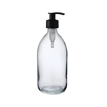 Flacon en verre avec pompe à liquide - Transparent (500 ml) 1