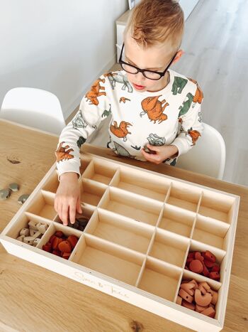 Grille pour boîte de jeu et de tri en bois 2