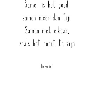 Los Kaartje - Samen is het goed samen meer dan fijn. Samen met elkaar zoals het hoort te zijn