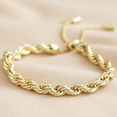Bracciale a catena in corda intrecciata in oro