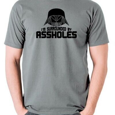 Camiseta inspirada en Spaceballs - Estoy rodeado de gilipollas gris
