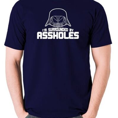 Camiseta inspirada en Spaceballs - Estoy rodeado de gilipollas azul marino