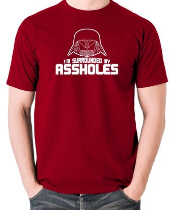 T-shirt inspiré de Spaceballs - Je suis entouré de trous du cul rouge 2