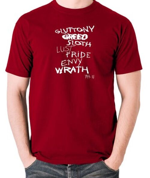 Seven Inspired T Shirt - Seven Deadly Sins brick red