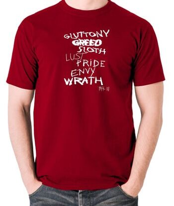 Seven Inspired T Shirt - Seven Deadly Sins rouge brique