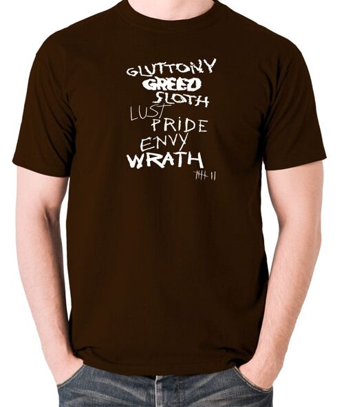 Seven Inspired T Shirt - Seven Deadly Sins chocolate