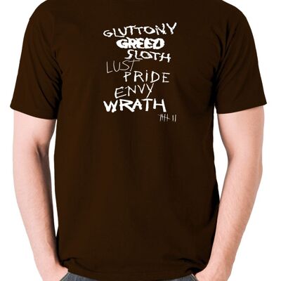 Seven Inspired T Shirt - Seven Deadly Sins chocolate