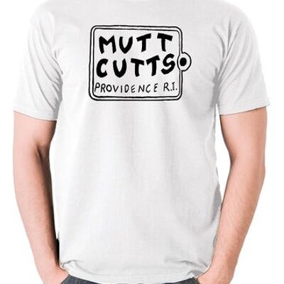 T-shirt ispirata allo scemo e allo scemo - Mutt Cutts bianca