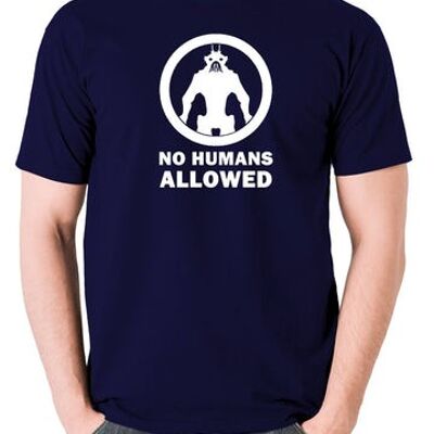 T-shirt ispirata al distretto 9 - Blu marino vietato agli esseri umani