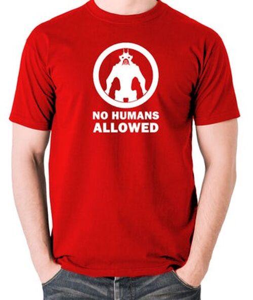District 9 Inspired T Shirt - No Humans Allowed red