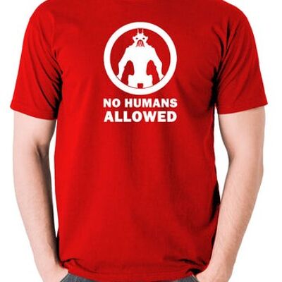 Maglietta ispirata al distretto 9 - Non sono ammessi esseri umani rossa